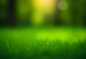 Green grass and trees in the background photo