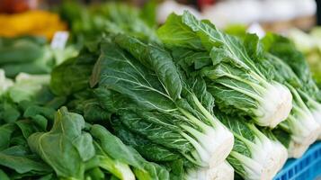 Collard Greens. Close-up of a bunch of collard greens photo