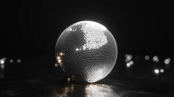 disco ball shiny. background isolated ball white disco shiny photo