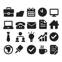 Office and Business Icons Set, Symbols for Work Communication Analytics vector