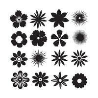 Stylish Flower Silhouettes Bundle Abstract Floral Shapes for Creative Projects vector