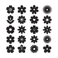 Flower Silhouettes Bundle Abstract Floral Shapes for Creative Projects vector