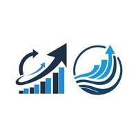 Dynamic Business Growth and Financial Progress Icons Set vector
