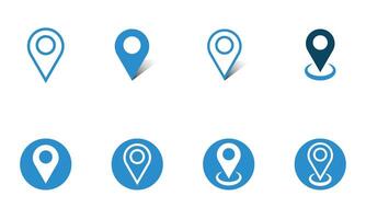 Set of Minimalist Location Pin Icon for Navigation and Maps vector