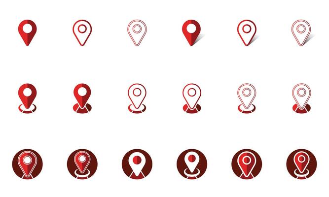 Minimalist Map Navigation Icons Set