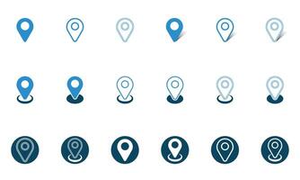 Minimalist Map and Navigation Icons Set vector