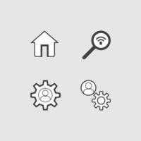 UI Icon Set Home, Search, Profile, Settings and for Apps and Websites vector