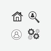 UI Icon Set Home, Search, Profile, Settings and Cart for Apps and Websites vector