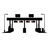 Toll booth icon black silhouette simple highway entrance exit design. vector