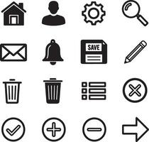 Various icons including a trash can, a mailbox, and a clock vector