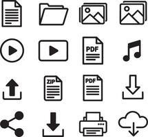 A set of icons for various types of files vector