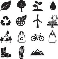 Various icons of ecology and environment vector