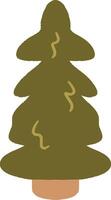 Flat cartoon illustration of a tall conifer tree vector