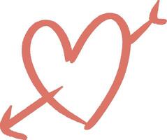 Hand-drawn Heart with ArrowHand-drawn Heart with Arrow vector