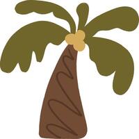 Flat coconut tree illustration vector