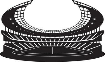 Modern Stadium Design CrescentShaped Arena, Seats, Field. vector