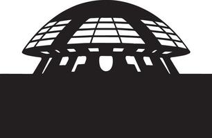 Abstract dome building silhouette isolated on white background. vector