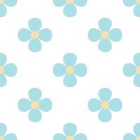 Abstract simple background, summer theme. Seamless pattern with blue flowers. Summer texture. A set of drawings of a cute child. vector