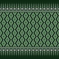 White and green native Aztec ethnic pattern vector