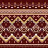 Red graphic abstract aztec ethnic pattern vector
