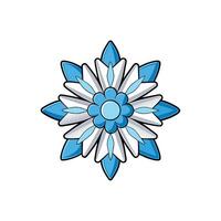 Stylized blue and white floral graphic design element vector