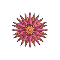 Abstract starburst design with layers of pink and orange vector
