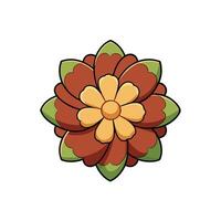 Geometric flower design with layered petals and outline effect vector