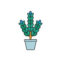 Potted plant illustration in a simplistic and modern style vector