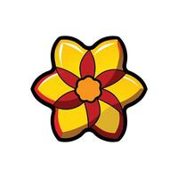 Bold graphic style flower illustration with vibrant colors vector