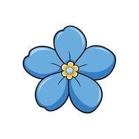Stylized forgetmenot flower graphic with bold outline isolated vector