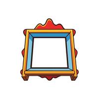 Stylized Empty Frame with Blue and Gold Trim vector