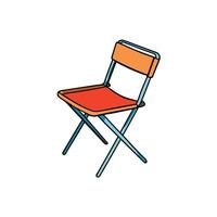 Brightly colored folding chair illustration isolated on a white background vector