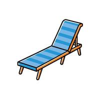 Cartoon beach chair with stripes on a white background vector