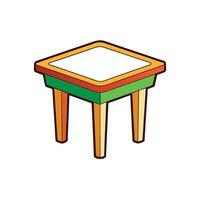 Isometric view of a colorful cartoon style childs table vector