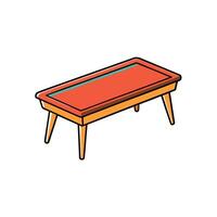 Isometric style orange table with turquoise inset design element vector