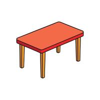 Illustration of a rectangular table with four legs vector