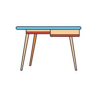 Illustration of a minimalist study desk with a drawer vector