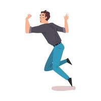 Man Stumbling and Falling Down, Man with Shocked Facial Expression Cartoon Style Illustration on White Background vector