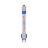 Space Rocket Launch, Astronautics and Exploration Technology Flat Style Illustration vector