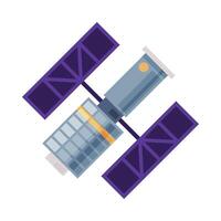 Artificial Space Satellite, Technologies for TV and Radio Broadcasting, World Global Net Flat Style Illustration vector