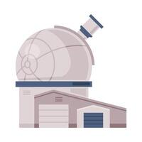 Observatory Dome, Explore and Observe Galaxy and Space Technologies Flat Style Illustration on White Background vector