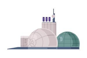 Observatory Building, Modern Space Exploration Technologies Flat Style Illustration on White Background vector
