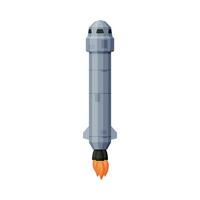 Rocket Launch, Space, Cosmos Exploration Theme Flat Illustration on White Background vector