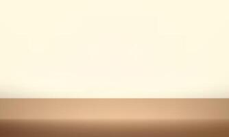 Empty beige and brown studio room background. Empty Room Studio with table. Space for selling products, backdrop, wallpaper, background, text. Gradient table. illustration. vector
