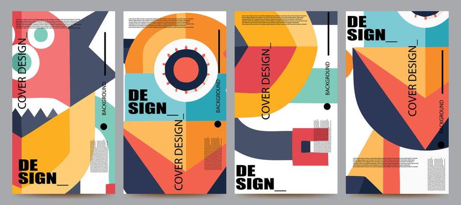 abstract geometric poster design set