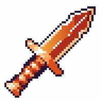 Pixel art sword, retro weapon vintage gaming design, 8 bit style, sharp blade icon vector