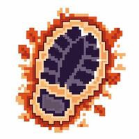 pixel art cocoa bean illustration on white background brown and black digital design depicting raw chocolate ingredient vector