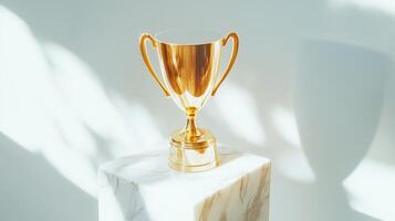 golden trophy with a sleek, polished finish photo