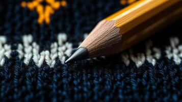A pencil against dark background photo
