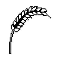 pixelated wheat spike symbol, black and white minimalist design vector